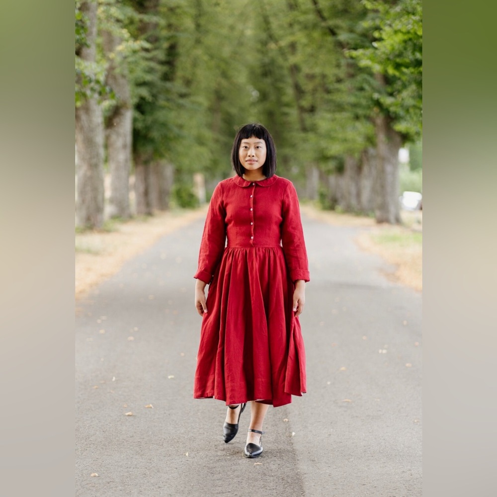 Red Linen Dress